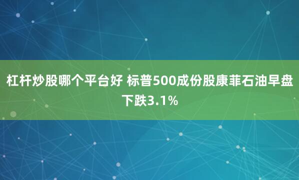 杠杆炒股哪个平台好 标普500成份股康菲石油早盘下跌3.1%