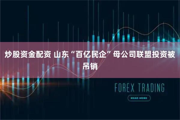 炒股资金配资 山东“百亿民企”母公司联盟投资被吊销